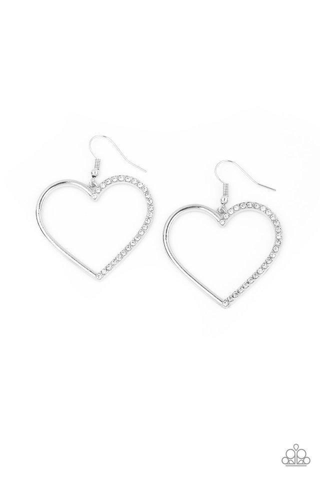 Paparazzi Earring ~ First Date Dazzle - White