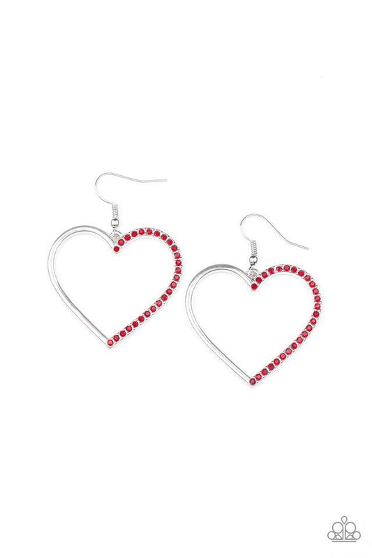 Paparazzi Earring ~ First Date Dazzle - Red