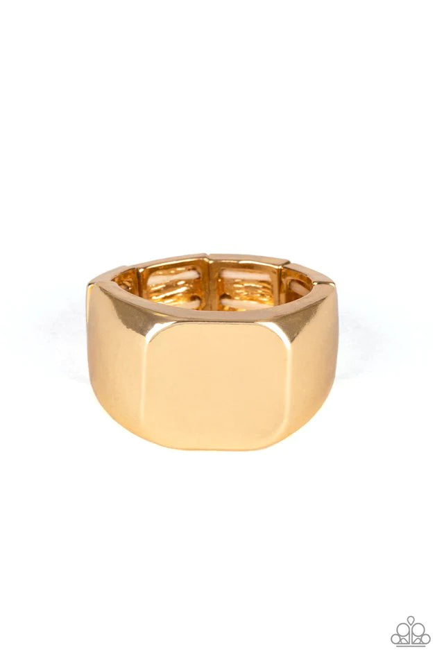 Paparazzi Ring ~ Blanked Out - Gold