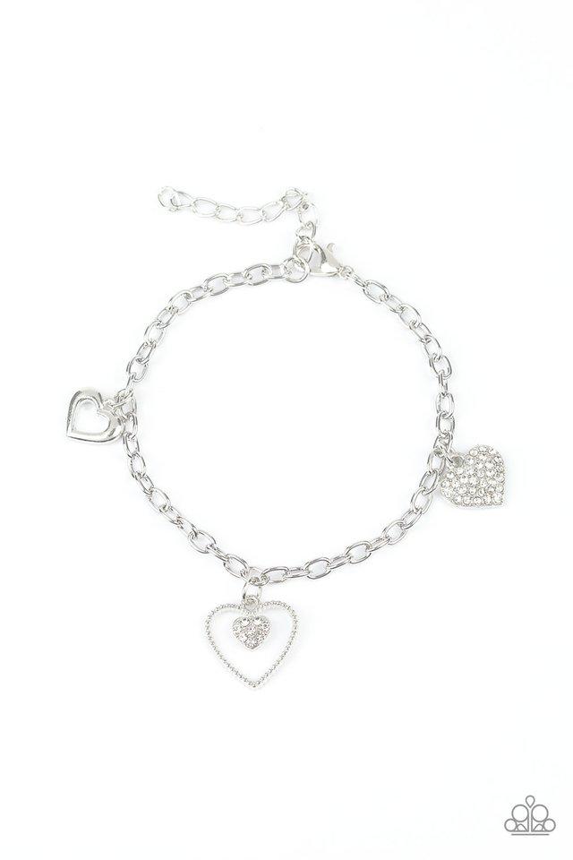 Paparazzi Bracelet ~ Hearts and Harps - White