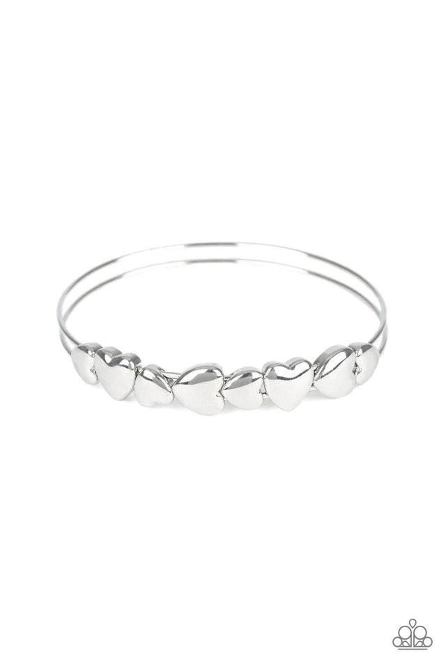 Paparazzi Bracelet ~ Totally Tenderhearted - Silver