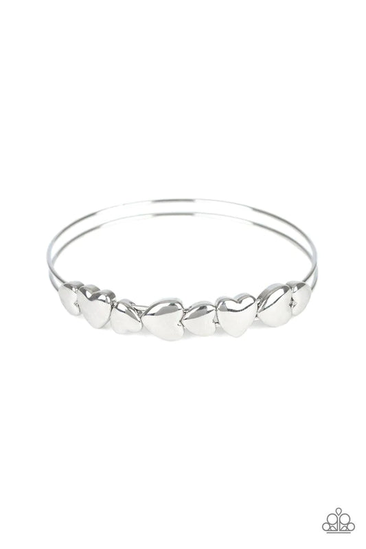 Pulsera Paparazzi ~ Totally Tenderhearted - Plata