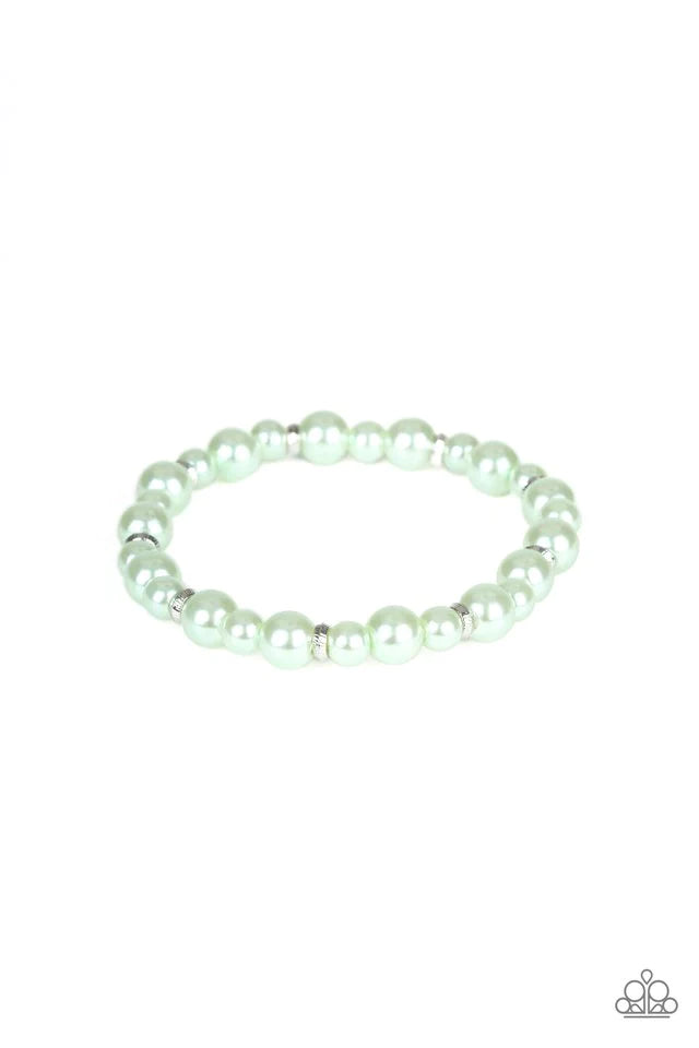 Paparazzi Bracelet ~ Powder and Pearls - Green