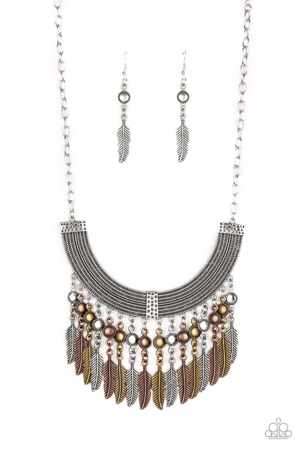 Paparazzi Necklace ~ Fierce in Feathers - Multi