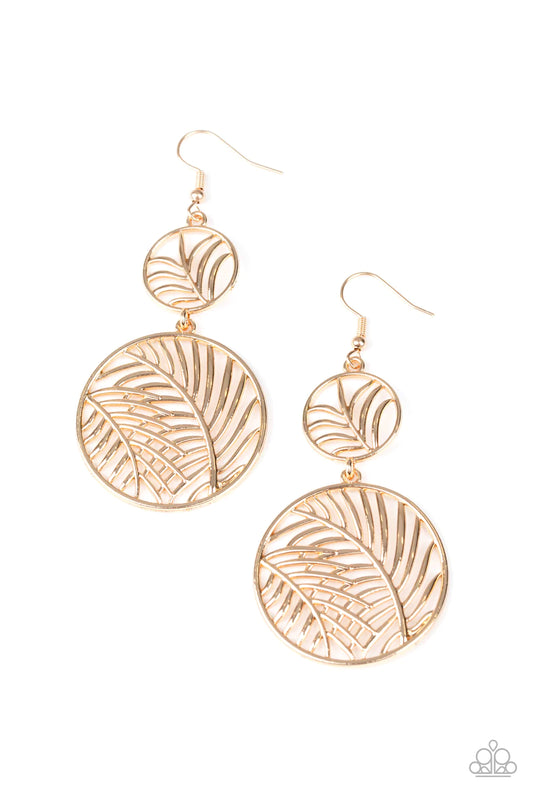 Paparazzi Earring ~ Palm Oasis - Gold