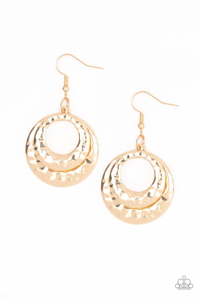 Paparazzi Earring ~ Perfectly Imperfect - Gold