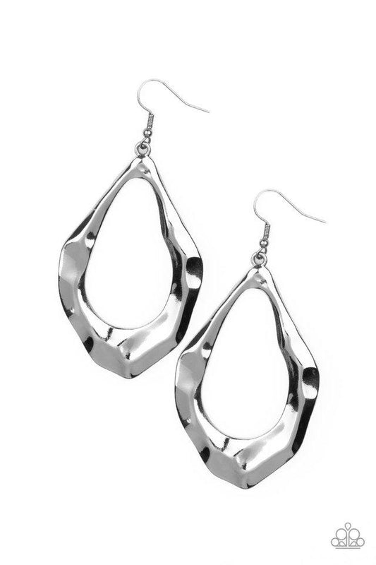 Paparazzi Earring ~ Industrial Imperfection - Black