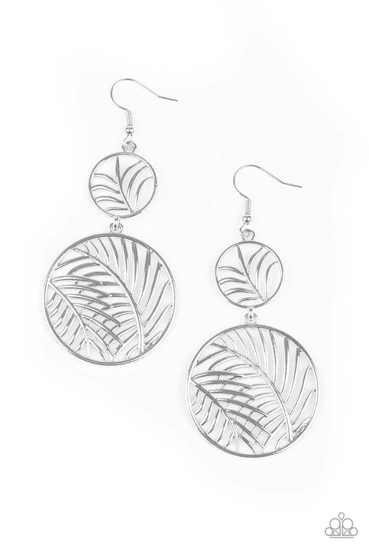 Paparazzi Earring ~ Palm Oasis - Silver