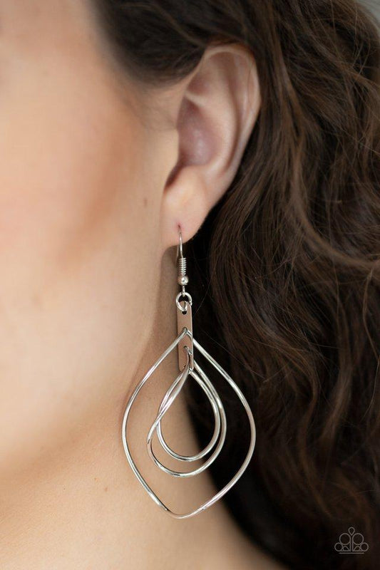 Paparazzi Earring ~ Asymmetrical Allure - Silver