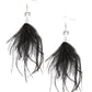 Feathered Flamboyance - Black - Paparazzi Earring Image