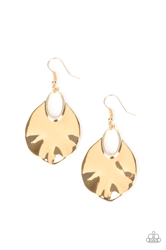 Paparazzi Earring ~ Ruffled Refinery - Gold