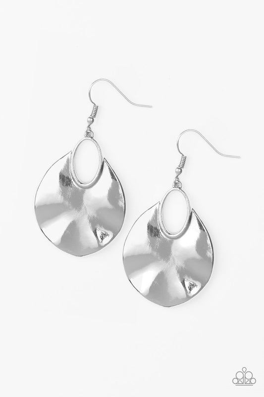 Paparazzi Earring ~ Ruffled Refinery - Silver