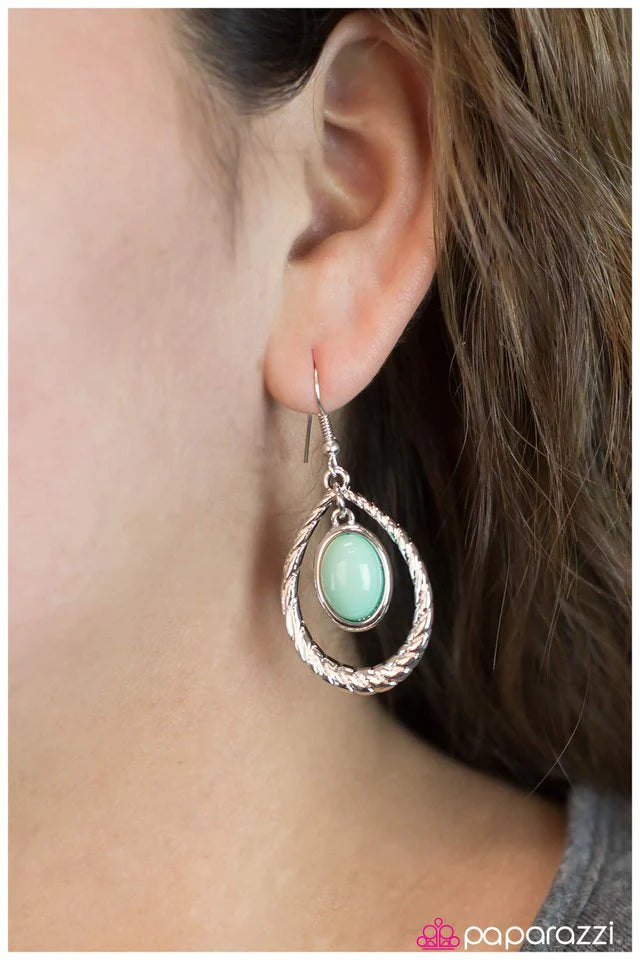 Paparazzi Earring ~ Luminous Lasso - Green