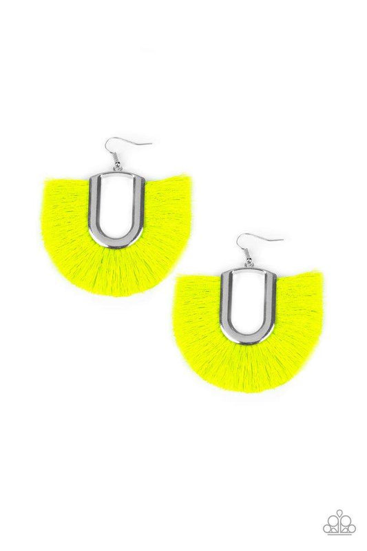 Paparazzi Earring ~ Tassel Tropicana - Yellow