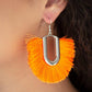 Paparazzi Earring ~ Tassel Tropicana - Orange