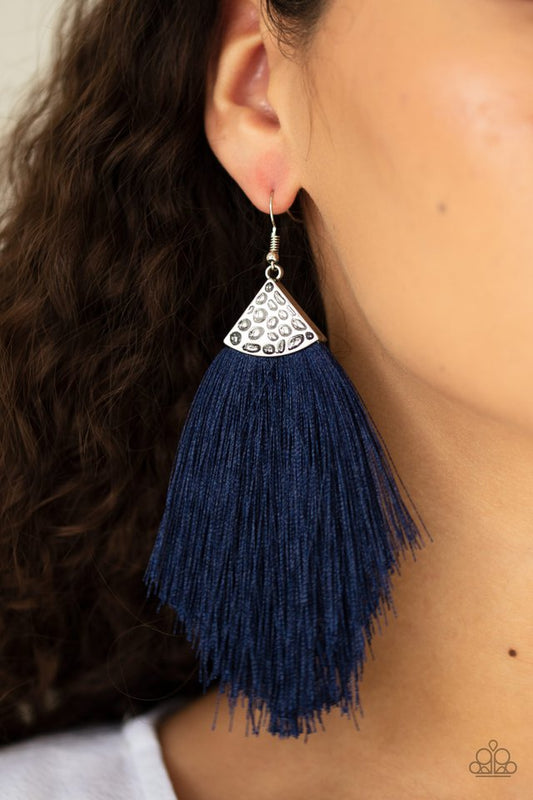 Tassel Tempo - Blue - Paparazzi Earring Image
