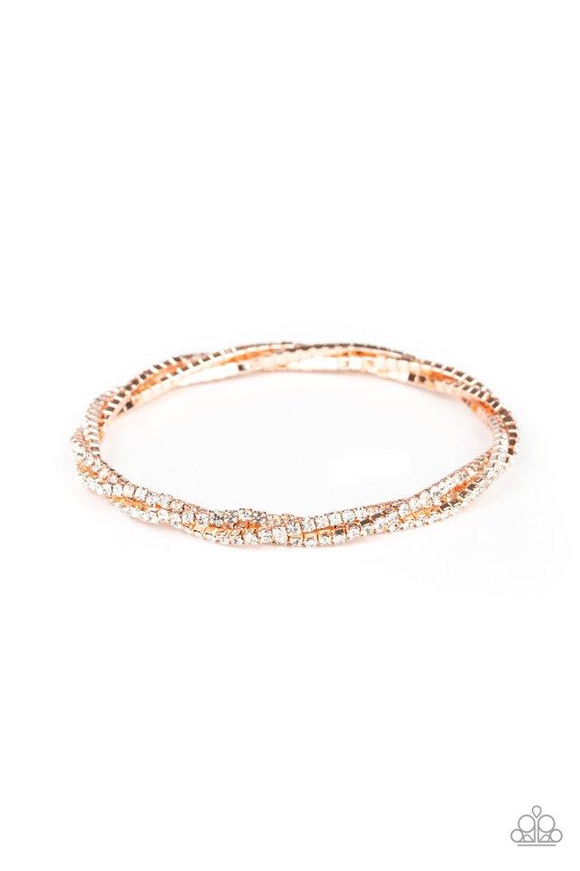 Pulsera Paparazzi ~ Brillo deslumbrante - Oro rosa