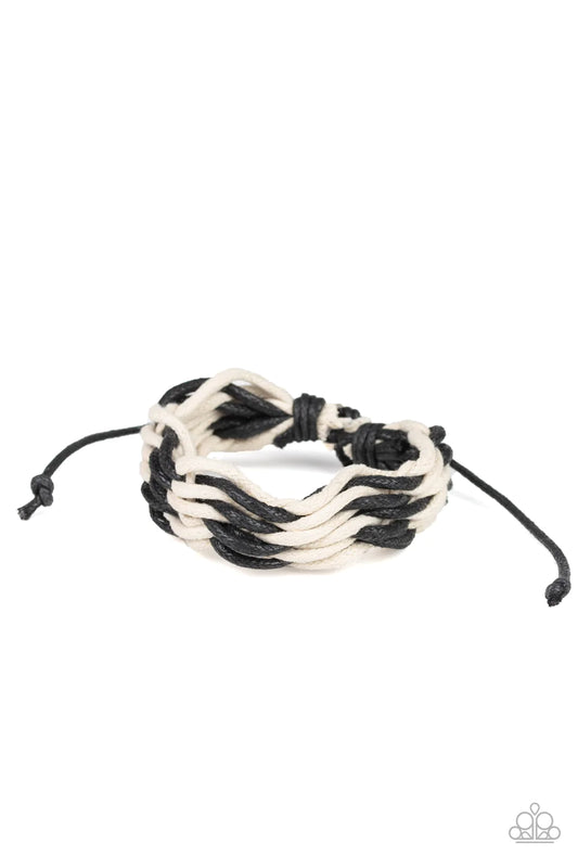 Pulsera Paparazzi ~ WEAVE High and Dry - Negro