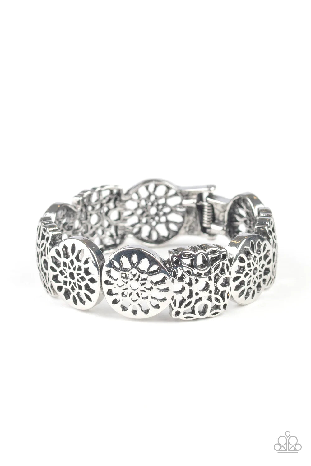 Pulsera Paparazzi ~ Mandala Mixer - Plata