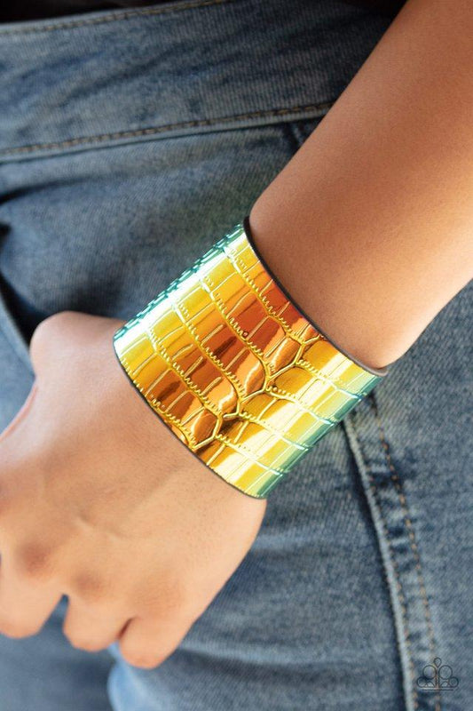 Paparazzi Bracelet ~ Chroma Croc - Multi