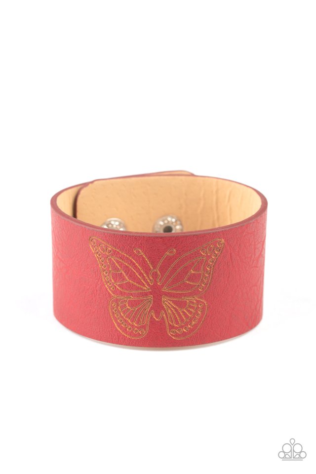Flirty Flutter - Red - Paparazzi Bracelet Image