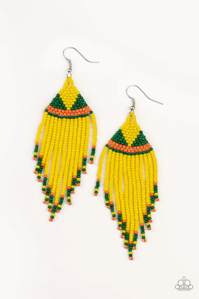 Paparazzi Earring ~ BEADazzle Me - Yellow