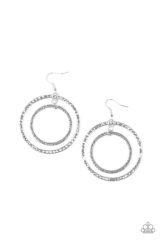 Paparazzi Earring ~ Fiercely Focused - Silver