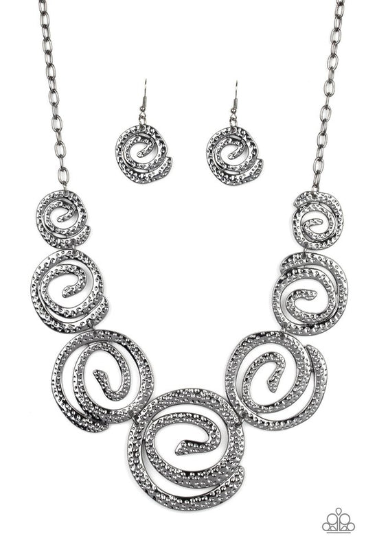 Statement Swirl - Black - Paparazzi Necklace Image