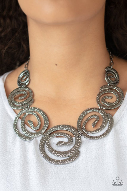 Statement Swirl - Black - Paparazzi Necklace Image