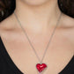 Paparazzi Necklace ~  Heart Flutter - Red