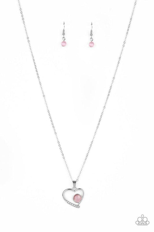 Paparazzi Necklace ~ Heart Full of Love - Pink