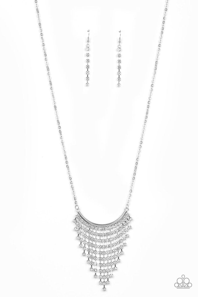 Glitter Bomb - White - Paparazzi Necklace Image