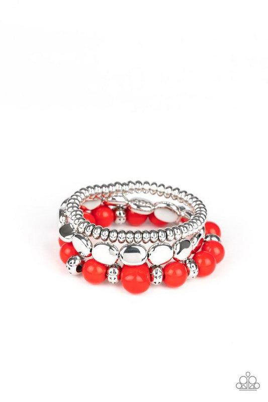 Pulsera Paparazzi ~ Prismatic Pop - Rojo