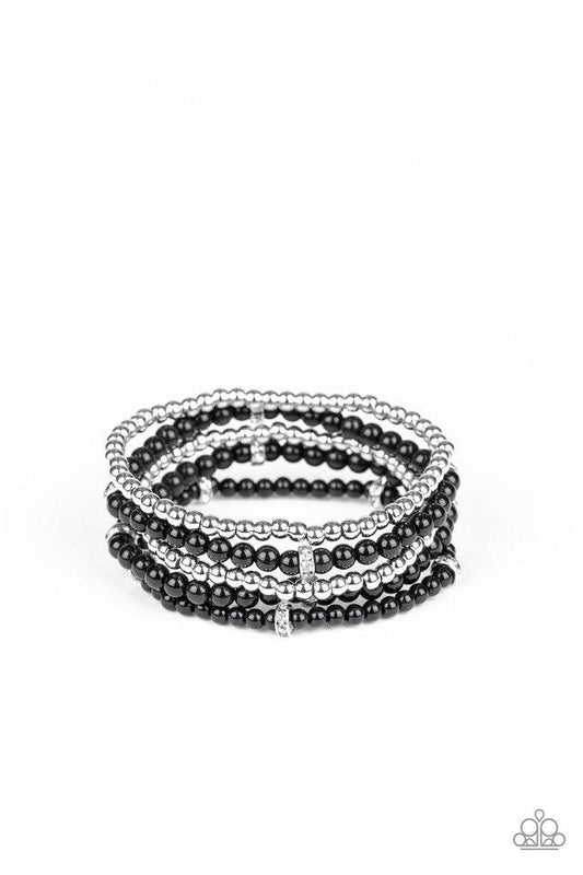 Paparazzi Bracelet ~ Fiercely Frosted - Black