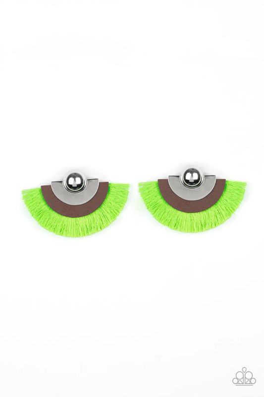 Paparazzi Earring ~ Fan The FLAMBOYANCE - Green