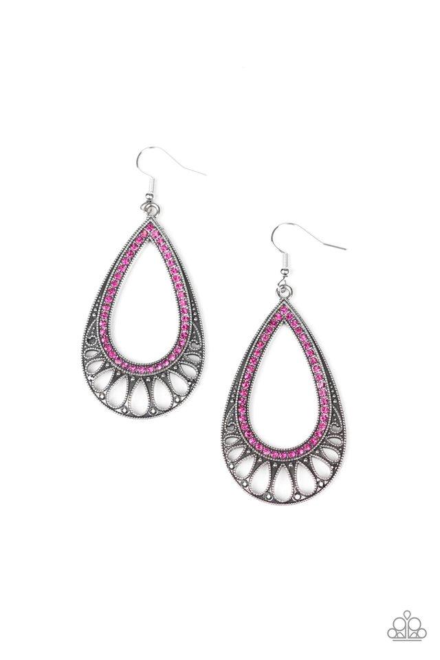 Paparazzi Earring ~ Royal Finesse - Pink