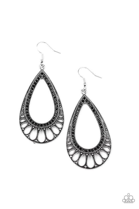 Paparazzi Earring ~ Royal Finesse - Black