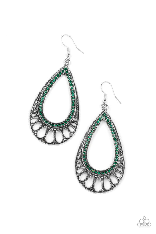 Paparazzi Earring ~ Royal Finesse - Green