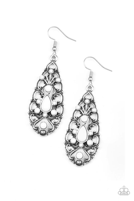 Paparazzi Earring ~ Fantastically Fanciful - White