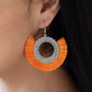 Paparazzi Earring ~ Fringe Fanatic - Orange