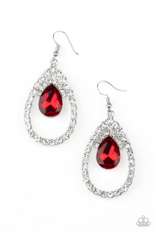 Trendsetting Twinkle - Red - Paparazzi Earring Image