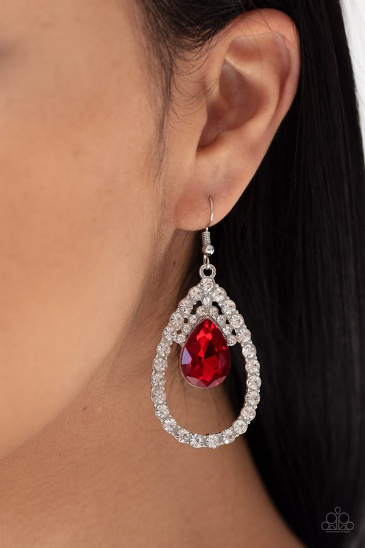 Trendsetting Twinkle - Red - Paparazzi Earring Image