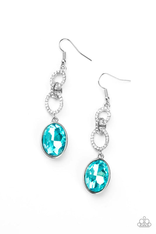 Paparazzi Earring ~ Extra Ice Queen - Blue