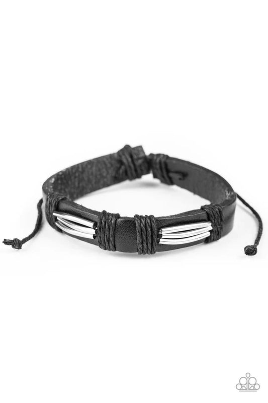 Pulsera Paparazzi ~ Industrial Interstate - Negro