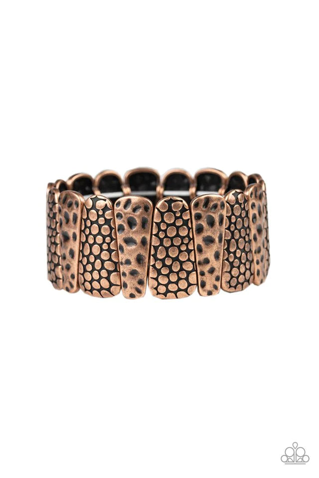 Pulsera Paparazzi ~ Textura Takedown - Cobre