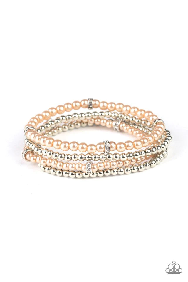 Paparazzi Bracelet ~ Fiercely Frosted - Brown