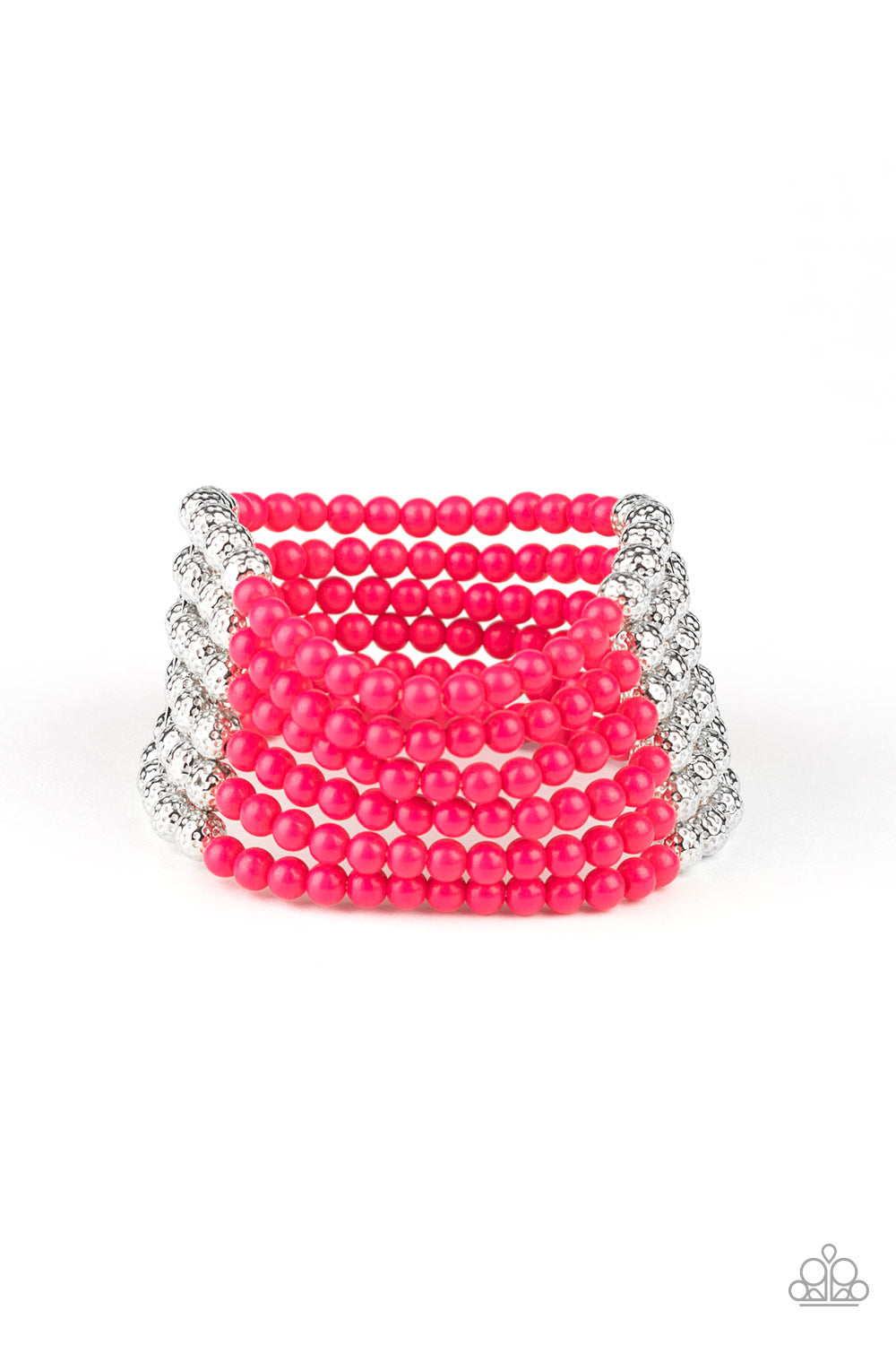 Pulsera Paparazzi ~ LAYER It On Thick - Rosa