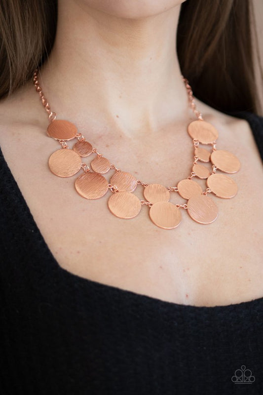 Stop and Reflect - Copper - Paparazzi Necklace Image