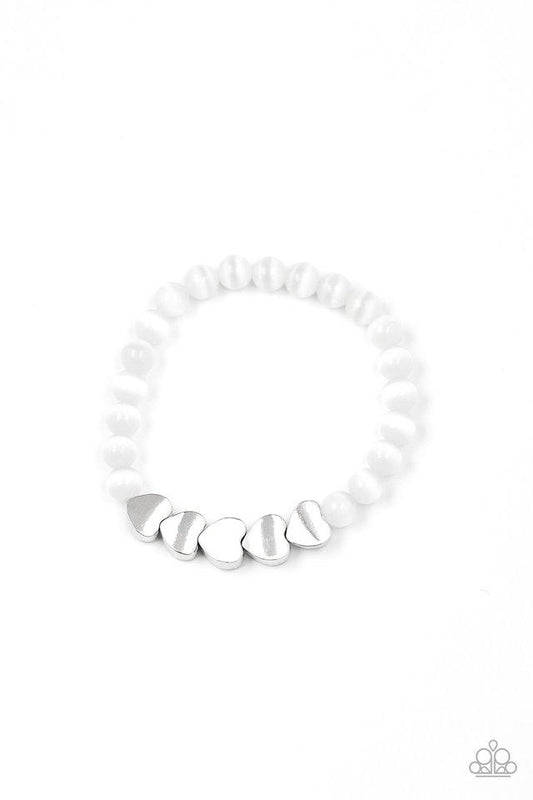 Paparazzi Bracelet ~ Heart-Melting Glow - White