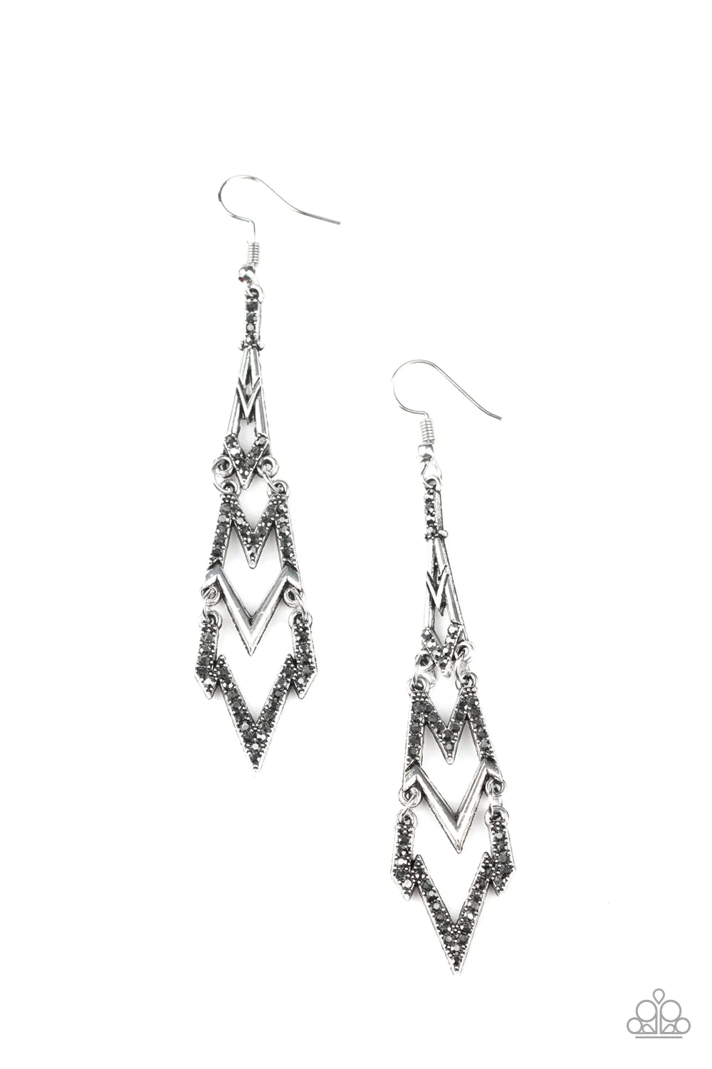 Paparazzi Earring ~ Electric Shimmer - Silver